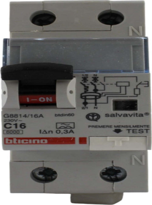 Interruttore-magnetotermico-differenziale-CLASSE-A-1P+N-0,30-16A-Bticino