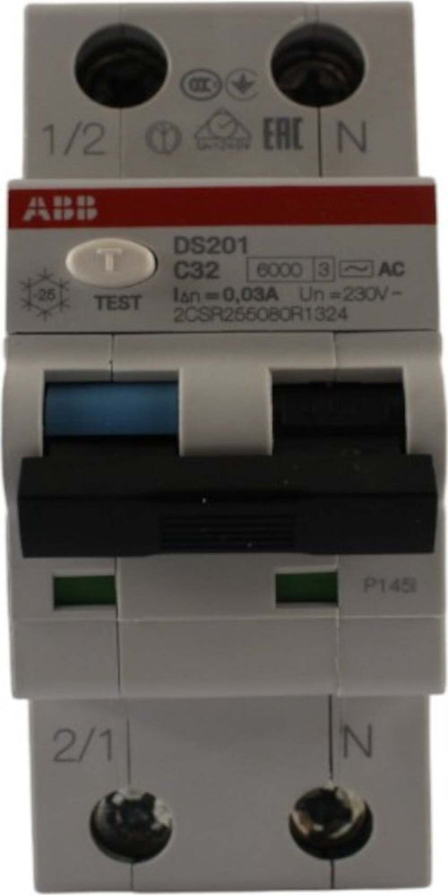Interruttore-magnetotermico-differenziale-classe-AC-1P+N-0,03-32A-6kA-2-moduli-ABB