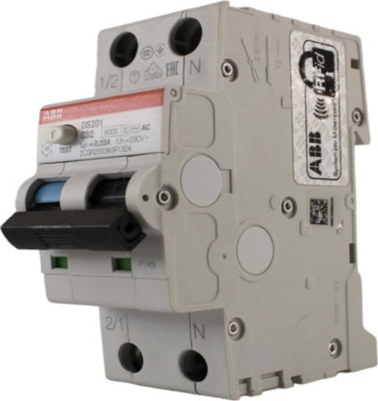 Interruttore-magnetotermico-differenziale-classe-AC-1P+N-0,03-32A-6kA-2-moduli-ABB