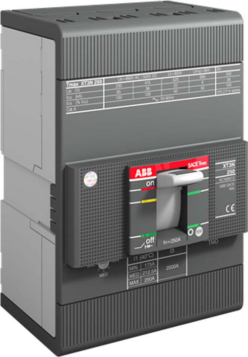Interruttore-magnetotermico-XT3N-250A-3-poli-12-VCC-Abb