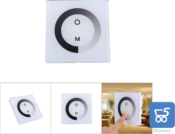 Interruttore Pannello Tattile Dimmer Touch per Luci e Strisce LED 12V - 24V Bianco