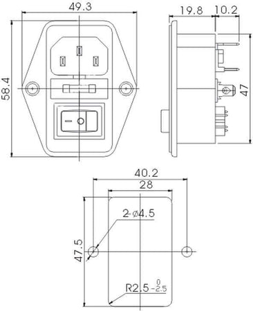 Interruttore Presa con Portafusibile Stufe a Pellet F605