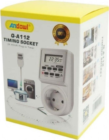 Interruttore Presa Timer Di Alimentazione Lcd Digitale Programmabile Q-a112 220v Fai da te/Materiale elettrico/Timer Trade Shop italia - Napoli, Commerciovirtuoso.it