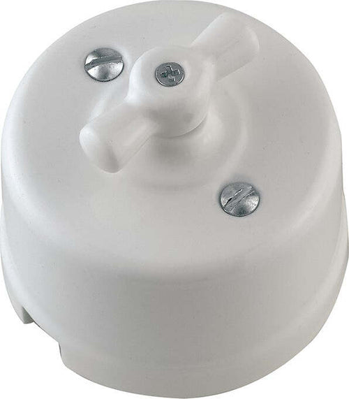 Interruttore Rotativo Clay In Porcelain Bianca 6,5X6Cm Illuminazione/Illuminazione bagno/Luci ad incasso Led Mall Home - Napoli, Commerciovirtuoso.it