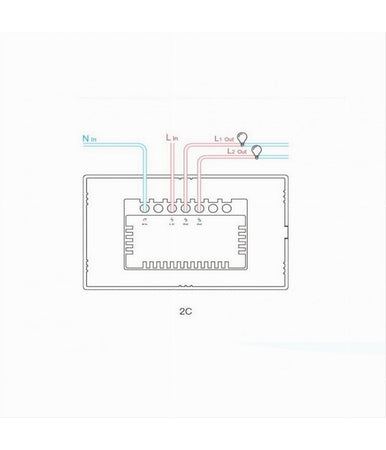 Interruttore Sonoff Smart 2 Canale Controller Wifi Placca Touch Domotica T2us2c