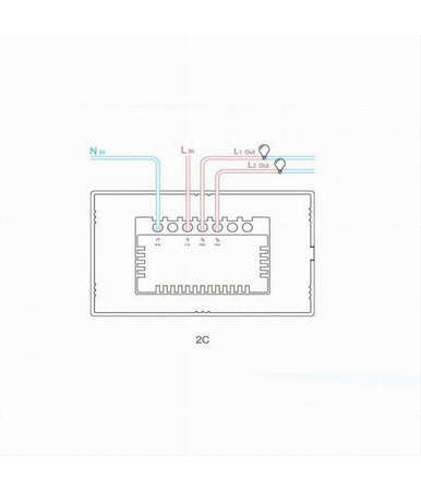 Interruttore Sonoff Smart 2 Canale Controller Wireless Placca Touch Domotica T3us2c