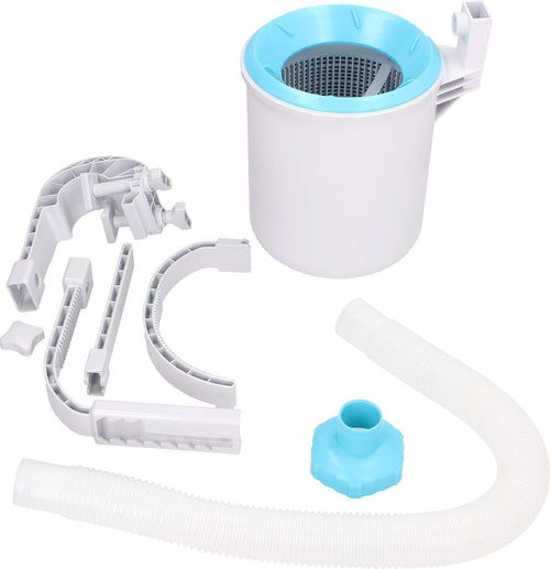 Skimmer di superficie raccolta foglie e dispenser cloro per piscina con struttura e ciambella