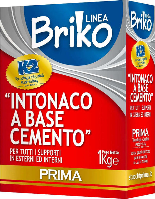 Intonaco Briko K2 a base cemento 1 Kg per piccole riparazioni interne ed esterne Fai da te/Prodotti per la costruzione/Materiali da costruzione/Materie prime per la costruzione/Cemento La Zappa - Altamura, Commerciovirtuoso.it