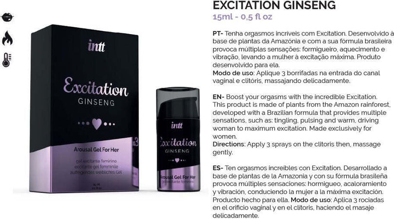 Intt Excitation Arousal Gel For Her Gel Stimolante per Lei Aroma Ginseng 15 Ml Salute e cura della persona/Erotismo e contraccezione/Prodotti per igiene e ausilio erotico/Lubrificanti e gel stimolanti Kondorama - Martinsicuro, Commerciovirtuoso.it