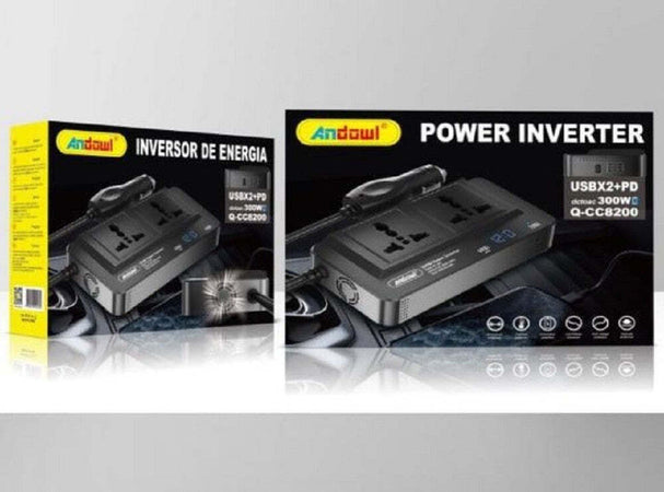 Inverter Di Alimentazione Auto 300w Con 2 Porte Usb Per Caricabatterie Q-cc8200 Auto e Moto/Accessori per auto/Inverter di potenza Trade Shop italia - Napoli, Commerciovirtuoso.it