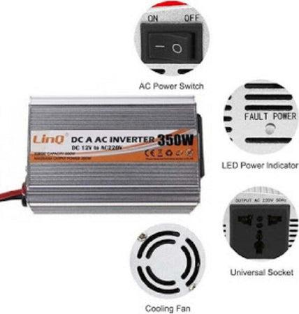 Inverter Di Potenza 350 Watt 12v 220v Convertitore Tasto On Off Per Auto P350w Auto e Moto/Accessori per auto/Inverter di potenza Trade Shop italia - Napoli, Commerciovirtuoso.it