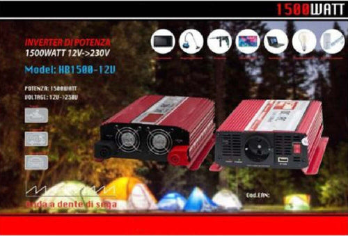 Inverter Potenza Da 12v A 230v Tensione 1500w Per Camper Auto Maxtech Hb1500-12v Casa, arredamento e bricolage > Illuminazione da interno > LED e Trasformatori Trade Shop italia - Napoli, Commerciovirtuoso.it