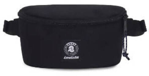 Invicta Marsupio Luck Nero Tinta Unita Casual Marsupio Unisex Regolabile Con Tasca Sul Retro