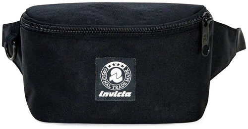 Invicta Marsupio Luke Waist BagNero Tinta Unita Black Logo Bianco marsupio Unisex Casual Fashion
