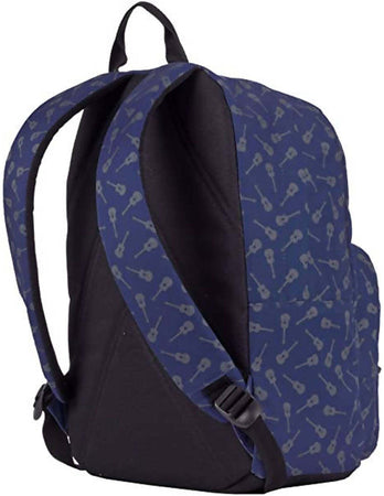 Invicta Zaino Americano Faccina Blu Chitarre Zaino Cartella Scuola 25 Lt Con Spallacci Imbottiti 31x43x20 Cm