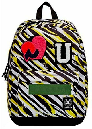 Invicta Zaino Carlson Animalier Patch Me Zebra Yellow Giallo Con Tasca Interna Cartella Scuola Spallacci Imbottiti E Fondo Rinforzato 30x41.5x18 Cm