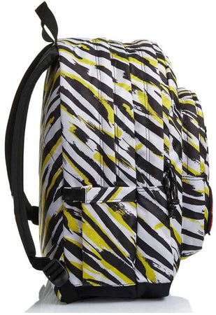 Invicta Zaino Carlson Animalier Patch Me Zebra Yellow Giallo Con Tasca Interna Cartella Scuola Spallacci Imbottiti E Fondo Rinforzato 30x41.5x18 Cm