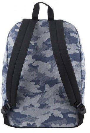 Invicta Zaino Rise Porta Pc 13" Fantasia Militare Blu Con Tasca Frontale Zaino Scuola Con Spallacci Regolabili E Fondo Imbottito