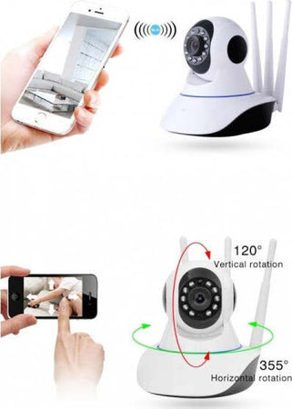 Ip-Camera-Telecamera-Risoluzione-1080p-Hd-3-Antenne-P3p-Rotazione-Wifi-Web-Audio