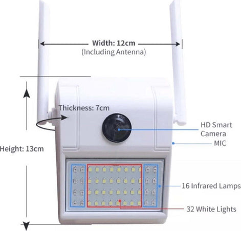 Ip Camera Wifi Esterno 3mp 1080p Led Lampada Solare Ip66 Telecamera Cam Microsd Sistemi di Videosorveglianza Trade Shop italia - Napoli, Commerciovirtuoso.it