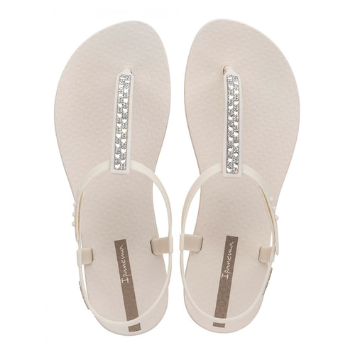 Sandali Ipanema Class Chic Donna Beige Crystal con cinturini a catena metallizzata