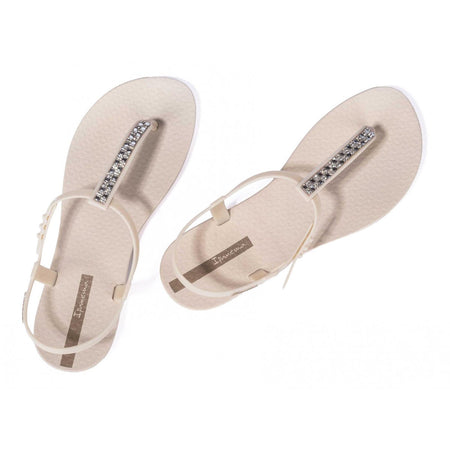 Sandali Ipanema Class Chic Donna Beige Crystal con cinturini a catena metallizzata vista dall'alto