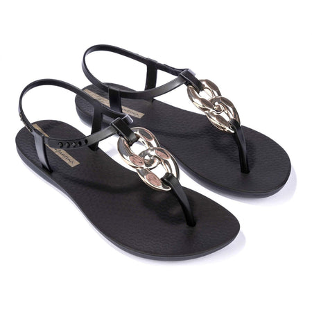 Sandali Ipanema Class Connect II donna Black Gold con catena dorata e suola ispirata a Ipanema lato
