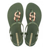 Sandali Ipanema Class Connect II donna green bronze con catena metallizzata e suola ispirata alla spiaggia di Ipanema