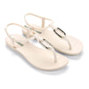 Sandali donna beige Ipanema Class Linea con maglia metallica e texture effetto coccodrillo lato