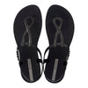 Sandali flat donna Ipanema Class Twist neri con corda metallizzata glamour