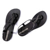 Sandali flat donna Ipanema Class Twist neri con corda metallizzata glamour fronte