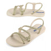 Sandali donna beige Ipanema Solar Glow Sand con finitura glitter e suola decorata lato sinistro