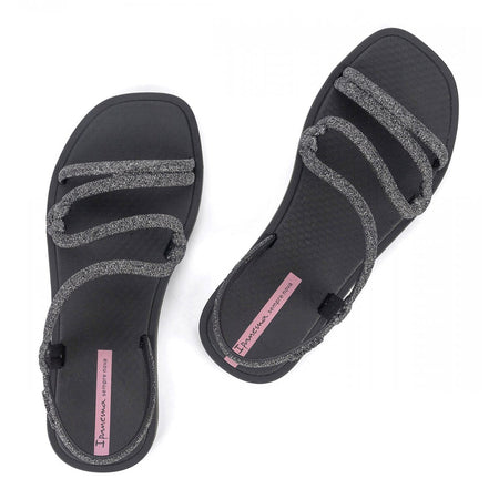 Sandali donna Ipanema Solar Glow Sand con finitura glitter e suola decorata fronte