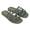 Ciabatte da donna Ipanema Solar Glow Slide in verde glitter con suola decorata ispirata a Ipanema lato