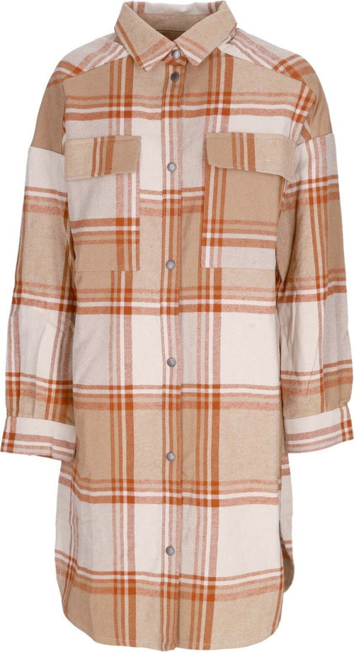 IRIEDAILY-Giacca-Lunga-Donna-W-Checky-Shirt-Jacket-Beige-da-donna