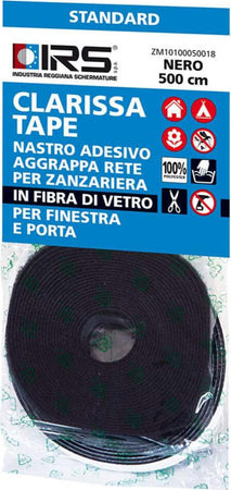 IRS-Nastro-adesivo-zanzariere-Attacca-e-Stacca-CLARISSA-Nero-5000-x-8-mm