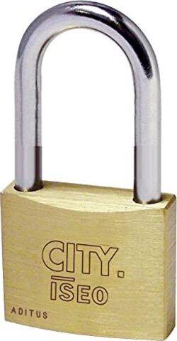 ISEO---LUCCHETTO-IN-OTTONE-ARCO-LUNGO-CITY-2-CHIAVI-40MM