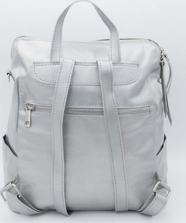 Iside---Zaino-Donna-Argentato-In-Vera-Pelle