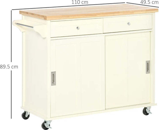 Isola-per-Cucina-per-Utensili-e-Accessori-con-Cassetti,-Armadietto-e-Portasciugamani,-110x49.5x89.5-cm,-Bianco-KY7801-171KY7