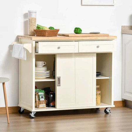 Isola-per-Cucina-per-Utensili-e-Accessori-con-Cassetti,-Armadietto-e-Portasciugamani,-110x49.5x89.5-cm,-Bianco-KY7801-171KY7