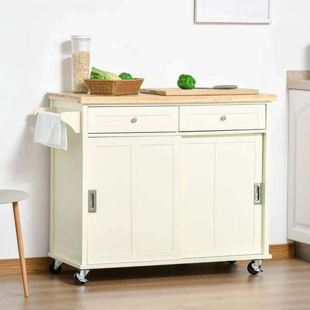 Isola-per-Cucina-per-Utensili-e-Accessori-con-Cassetti,-Armadietto-e-Portasciugamani,-110x49.5x89.5-cm,-Bianco-KY7801-171KY7