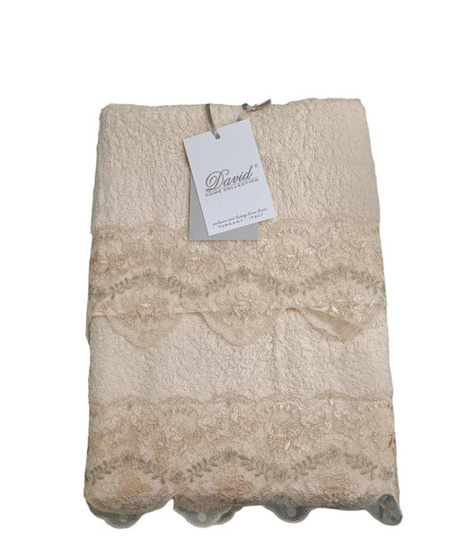 Set Asciugamani 1+1 David Pizzo Nuovo  Spugna di Cotone