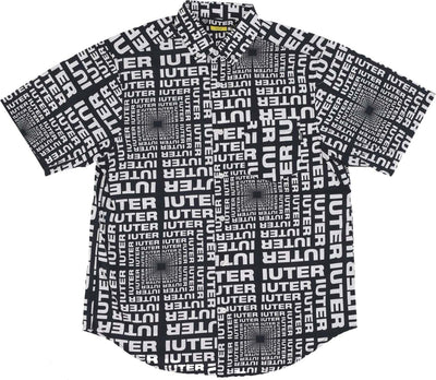 IUTER-Camicia-Manica-Corta-Uomo-Optical-S/s-Shirt-Black-da-uomo