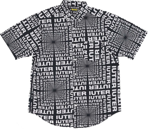 IUTER-Camicia-Manica-Corta-Uomo-Optical-S/s-Shirt-Black-da-uomo