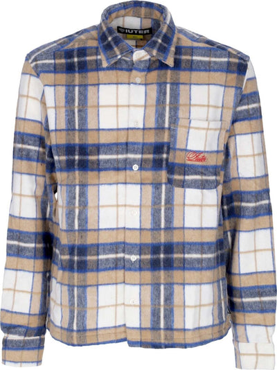 IUTER-Camicia-Manica-Lunga-Uomo-Century-Tartan-Shirt-Beige-da-uomo