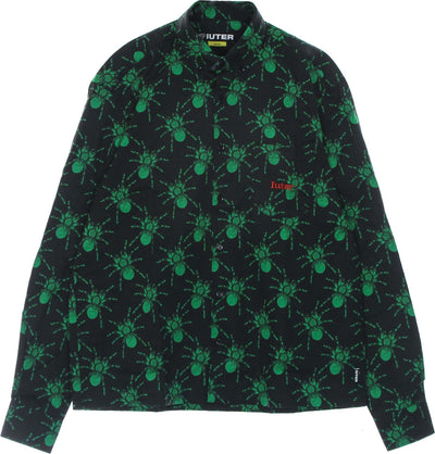 IUTER-Camicia-Manica-Lunga-Uomo-Spider-Shirt-Black-da-uomo