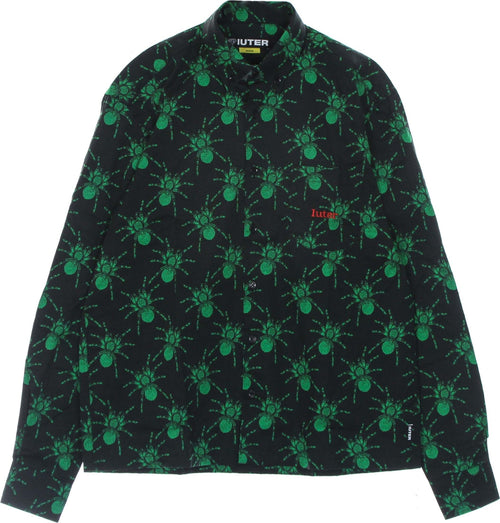IUTER-Camicia-Manica-Lunga-Uomo-Spider-Shirt-Black-da-uomo