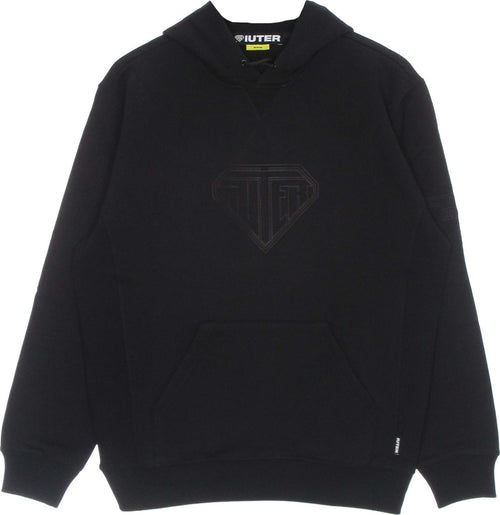 IUTER-Felpa-Cappuccio-Uomo-Logo-Hoodie-Black-da-uomo