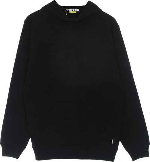 IUTER-Felpa-Cappuccio-Uomo-Logo-Hoodie-Black-da-uomo