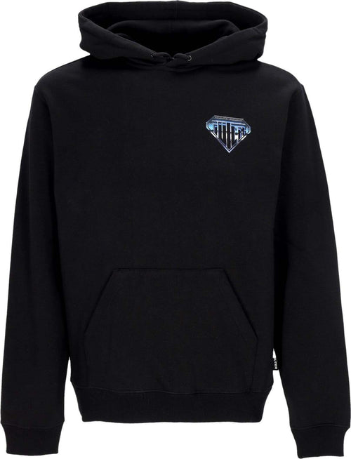 IUTER-Felpa-Cappuccio-Uomo-Metal-Logo-Hoodie-Black-da-uomo